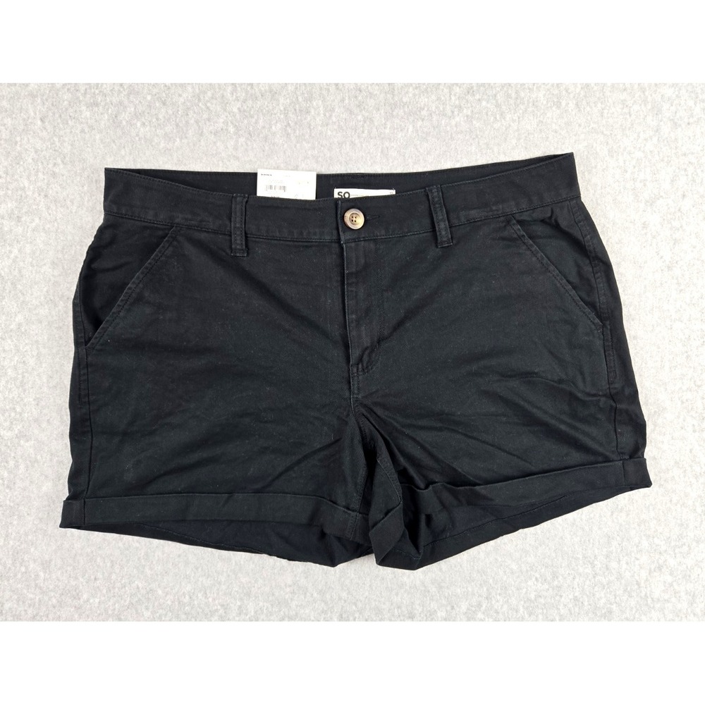 So Shorts Womens Size 17 Junior Chino Low Rise‎ Short Black Khaki NWT